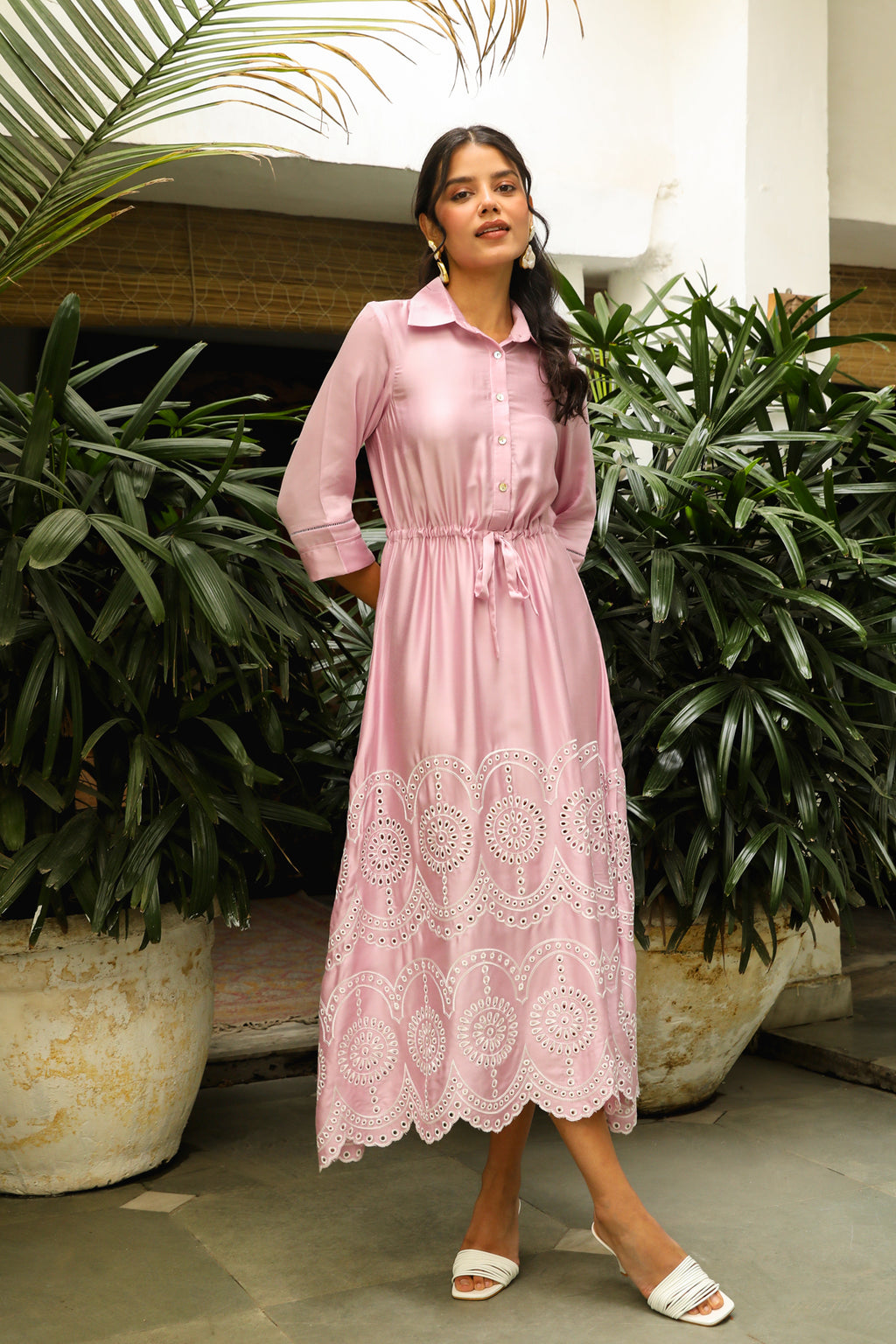 Women’s Pink Delight Embroidered Dress