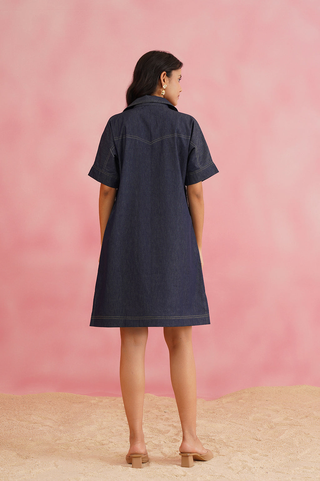 Trendy Blue Denim Everyday Dress