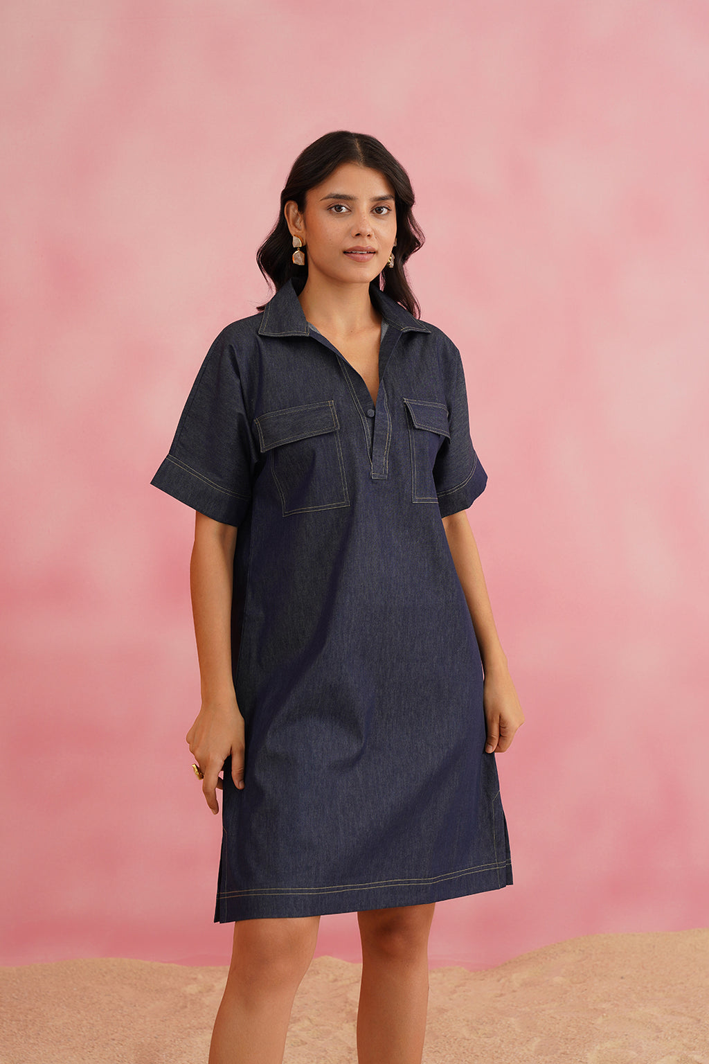 Trendy Blue Denim Everyday Dress