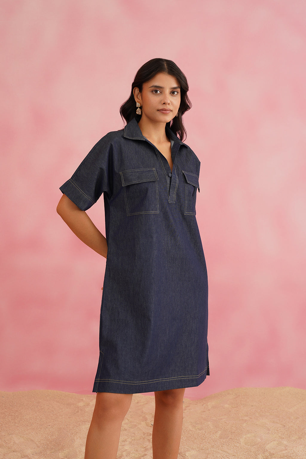 Trendy Blue Denim Everyday Dress