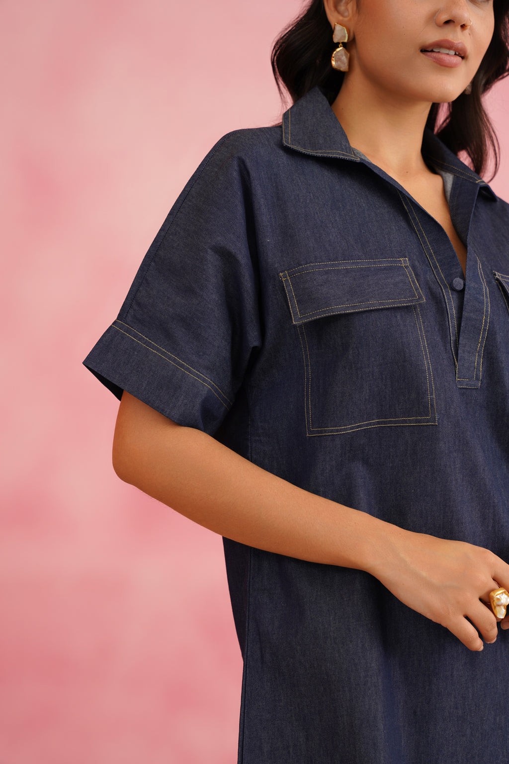 Trendy Blue Denim Everyday Dress