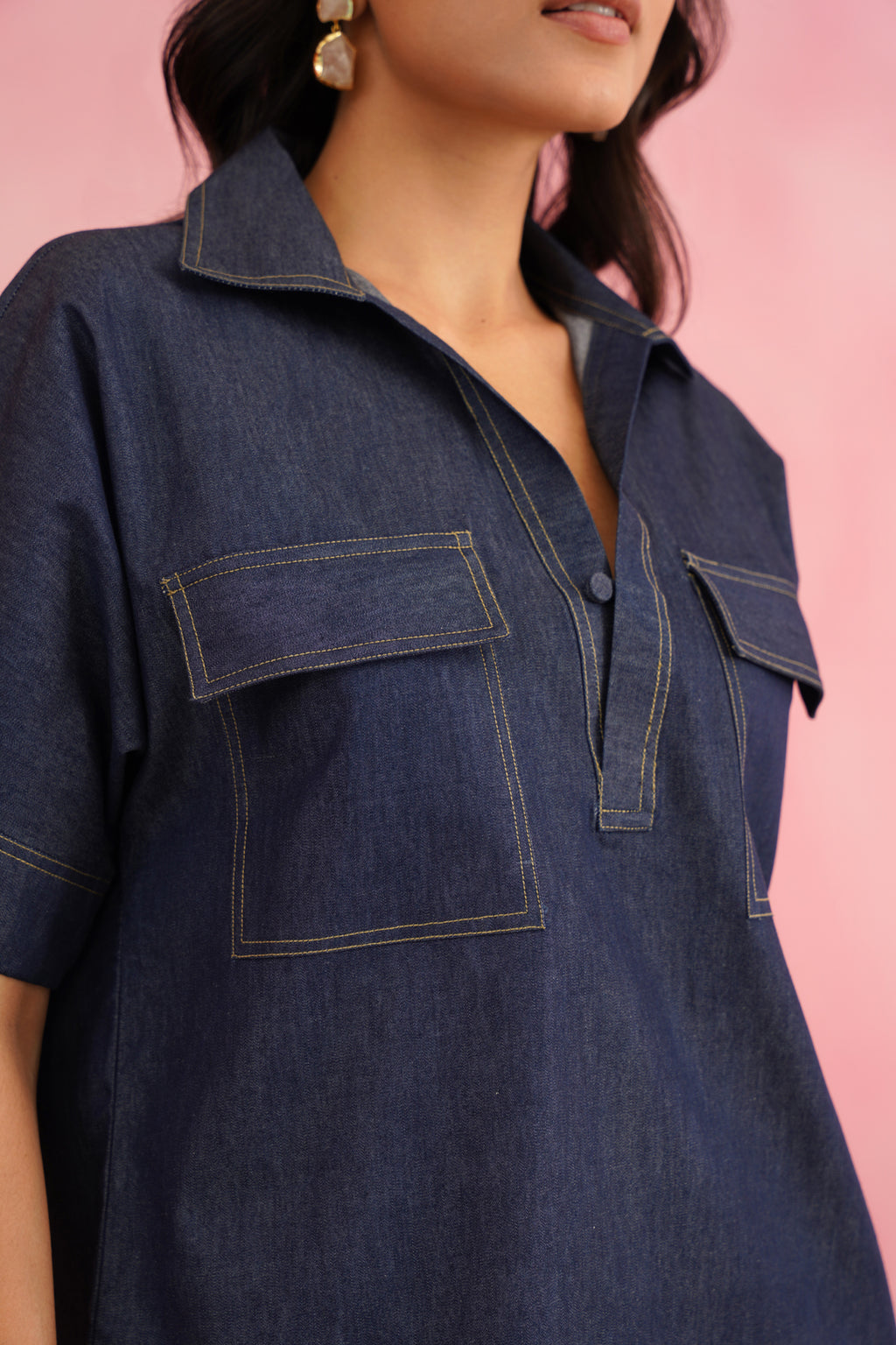 Trendy Blue Denim Everyday Dress