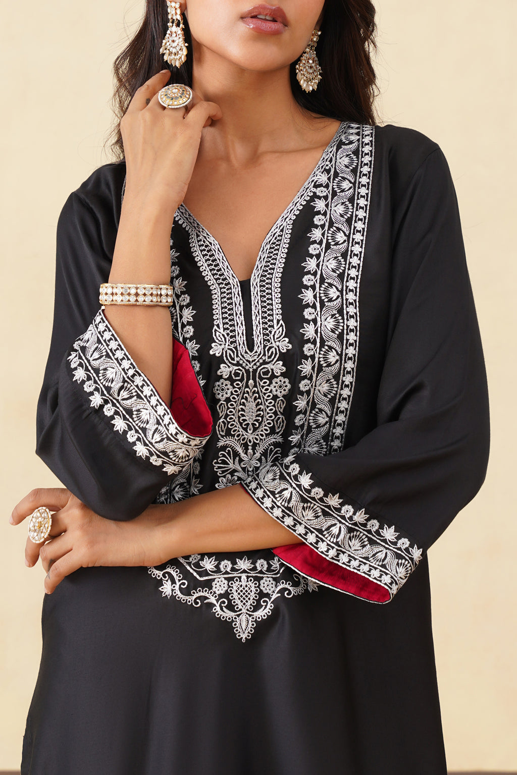 Meher Black Embroidered Farshi Salwar Suit for Weddings & Festive Wear