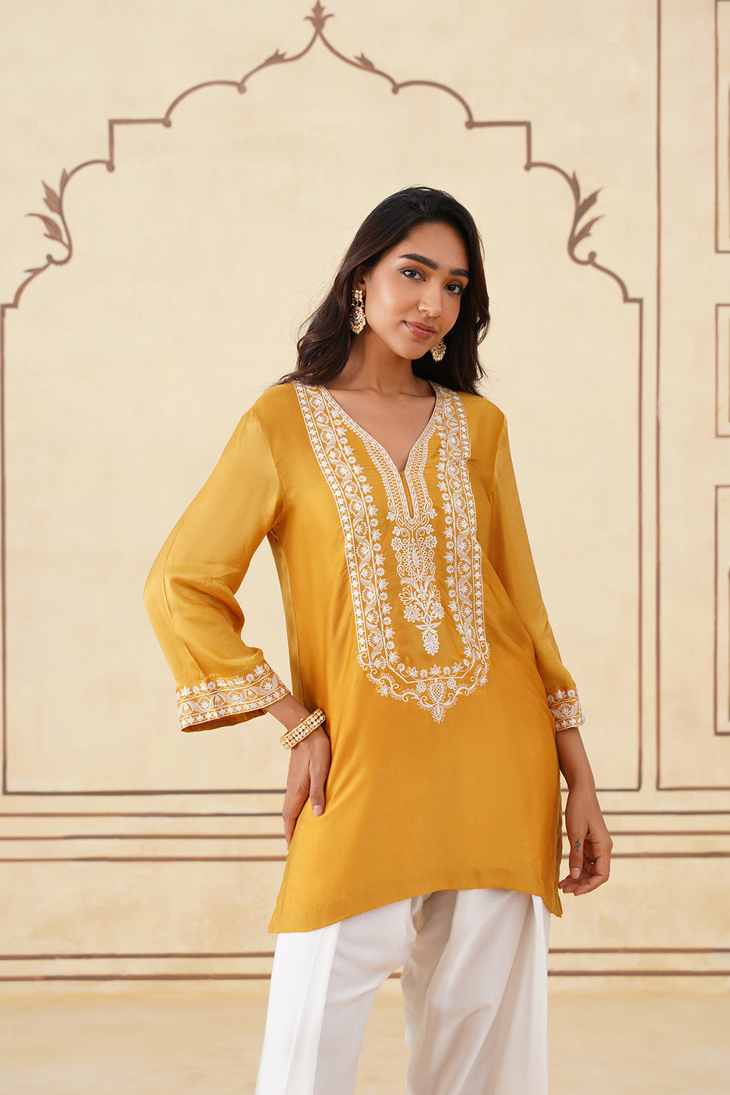 Traditional Golden Yellow Ombre Farshi Salwar Outfit