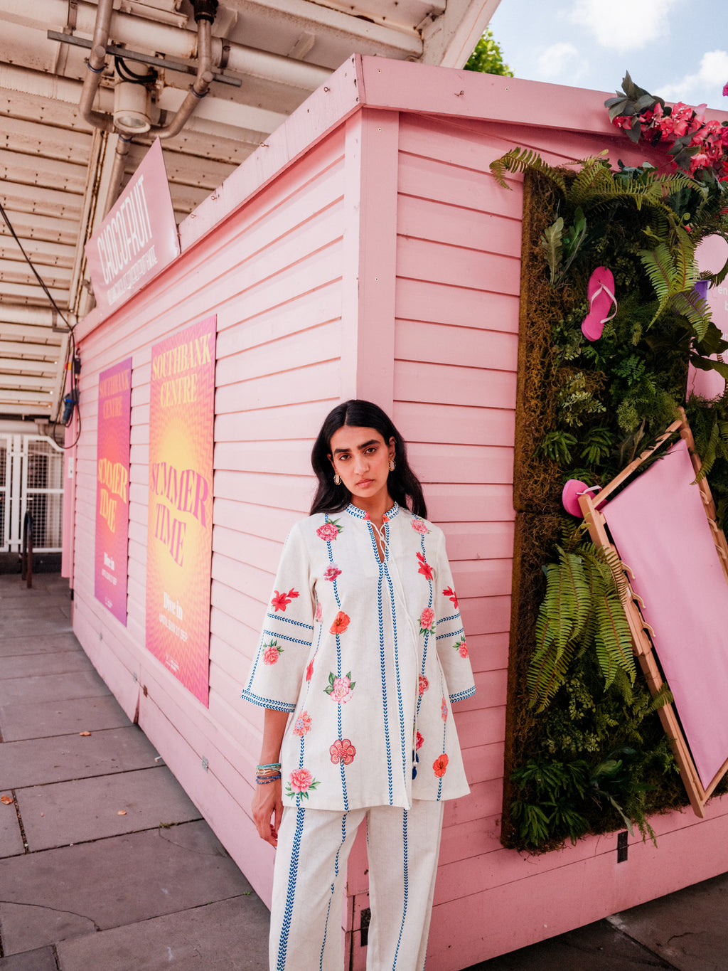 Stylish Cream Meadow Bloom Co-ord Outfit